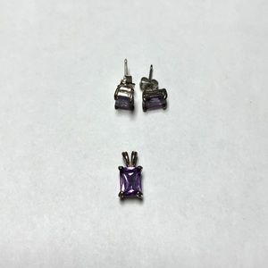 Vintage Avon Amethyst Necklace and Earring Set